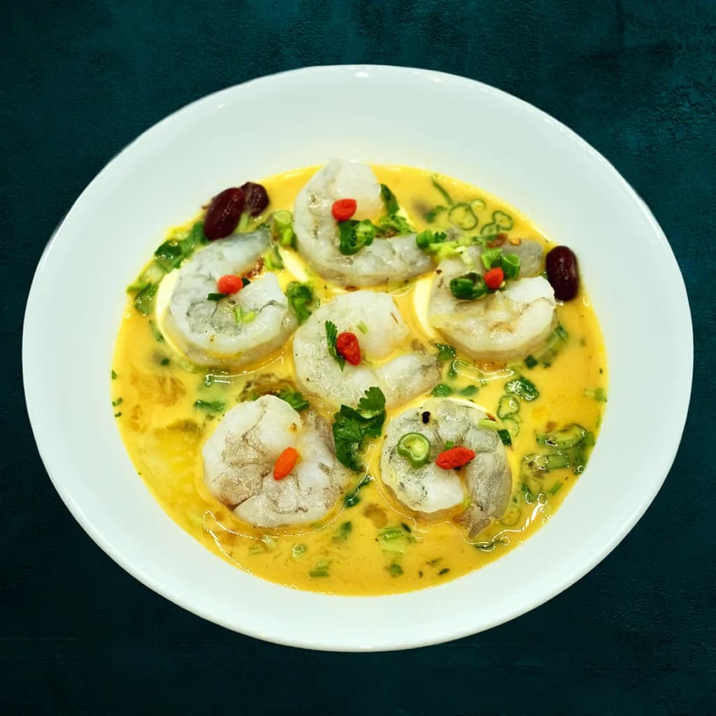 Steamed Shrimp w. Egg Tofu